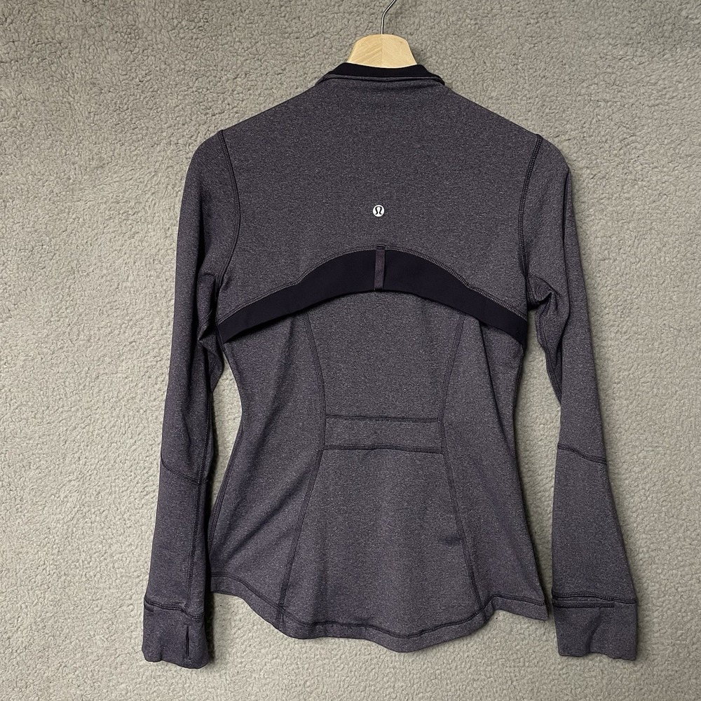 Lululemon Define Zip Up Jacket Heathered Black Swan Purple Size 8 - Picture 5 of 8